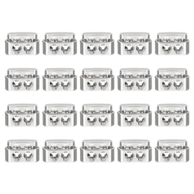 sourcing map Arrêt Cordon Argent Brillant 19mm Lot de 20