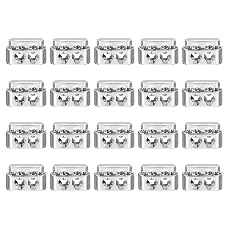 sourcing map Arrêt Cordon Argent Brillant 19mm Lot de 20