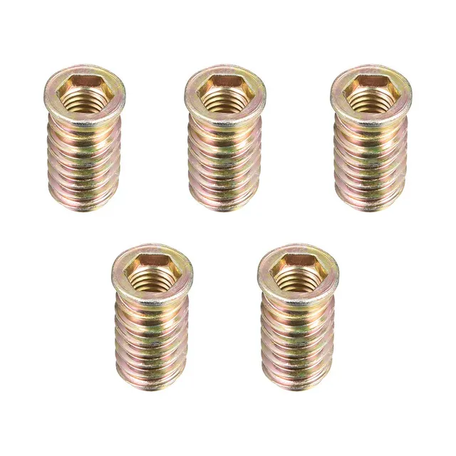sourcingmap Home Insert Fileté M10x30mm Acier 5pcs