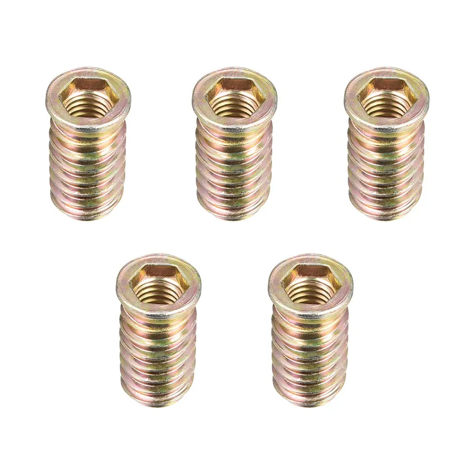 sourcingmap Home Insert Fileté M10x30mm Acier 5pcs