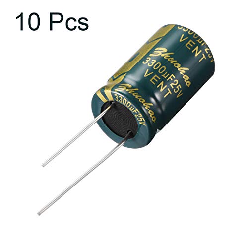 sourcing map 3300uF 25V condensateur faible ESR 10 pièces 16x26mm