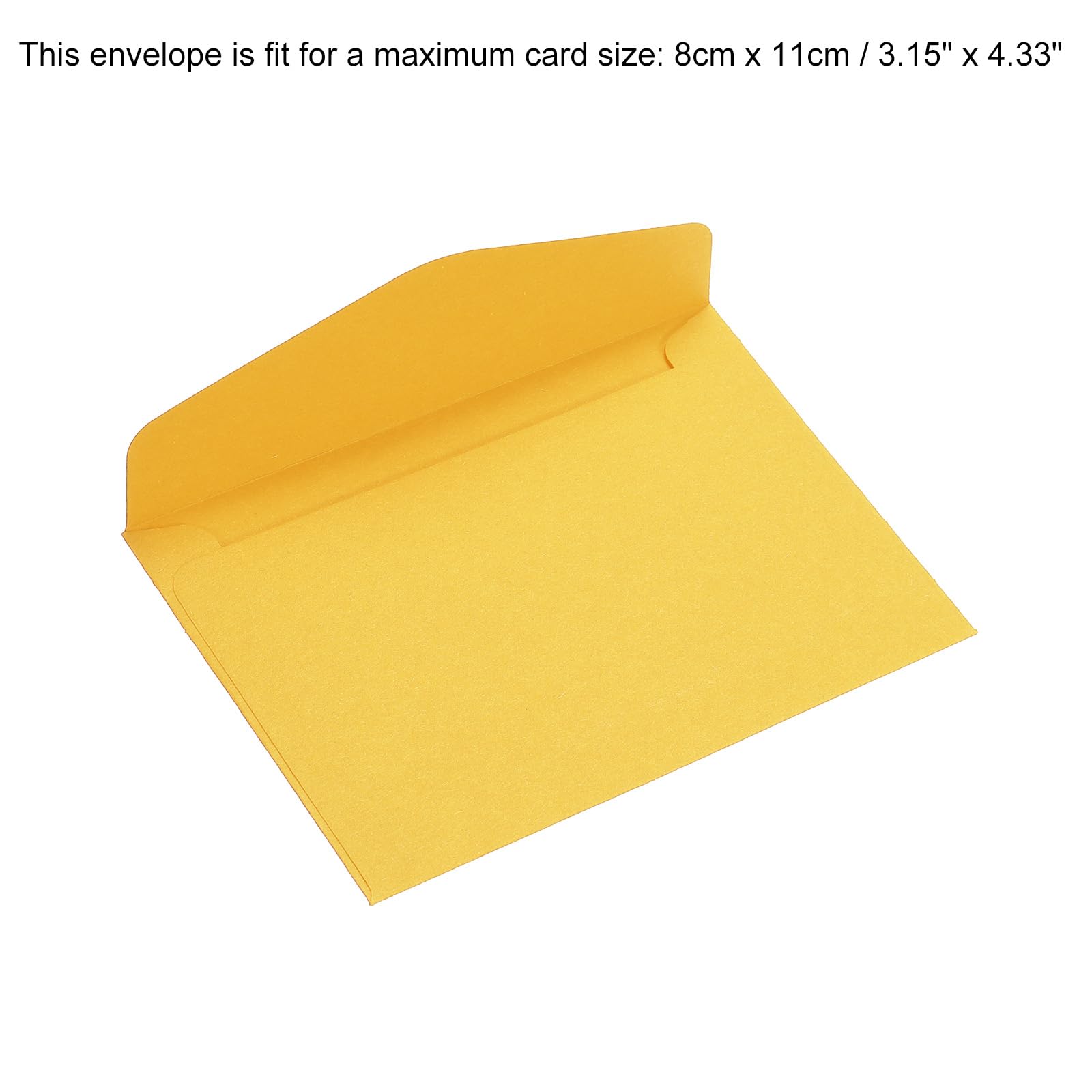 sourcing map Mini Enveloppes Jaune 60 pcs 8,2x11,5cm papier