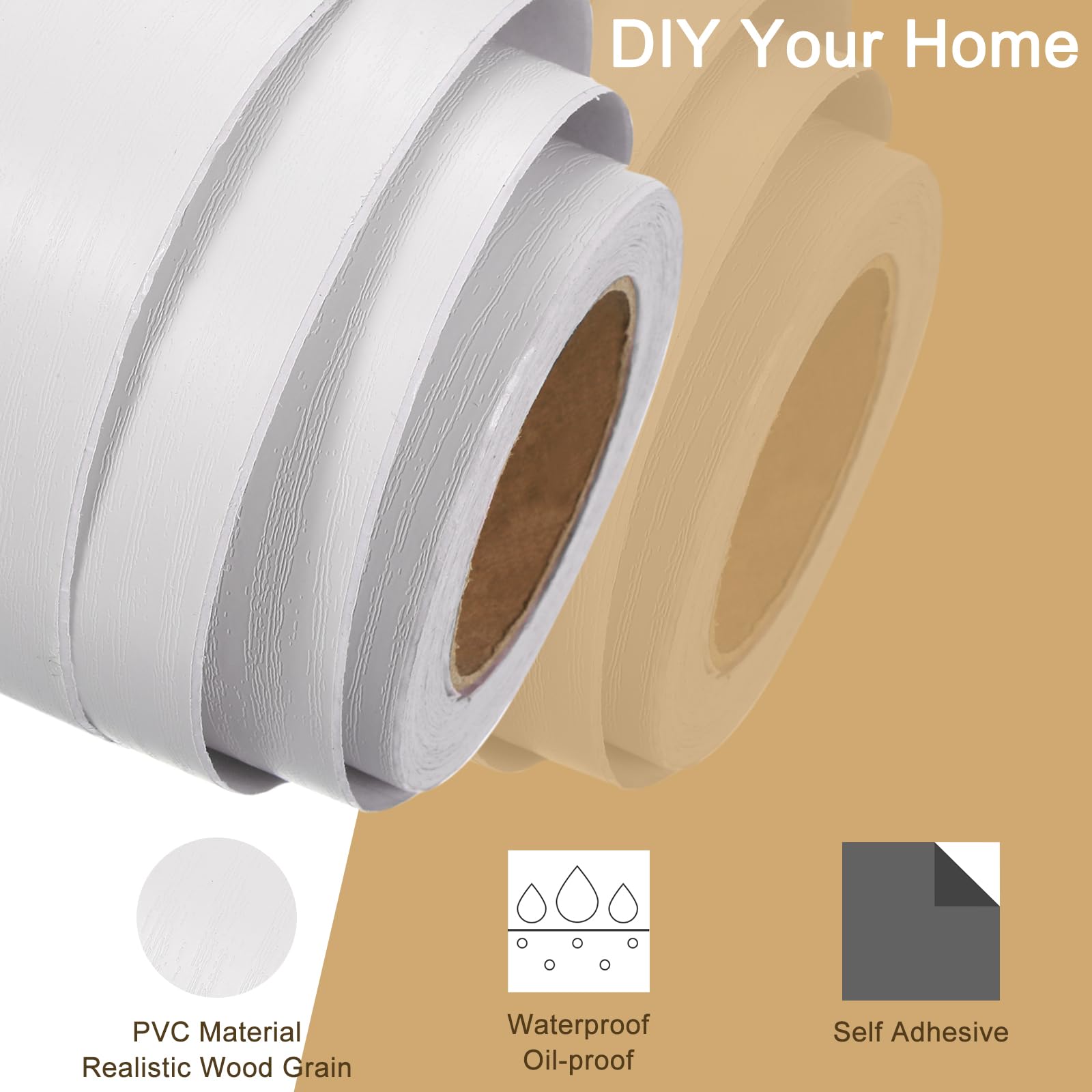 Sourcingmap Home & Garden ruban adhésif grain bois blanc 5cm x 10m PVC