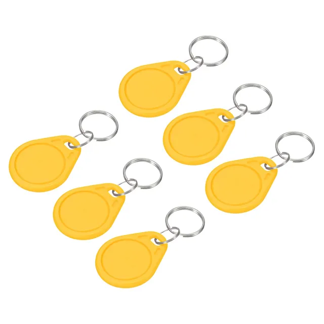 Sourcing Map Office porte-clés RFID 13,56 MHz jaune lot de 6