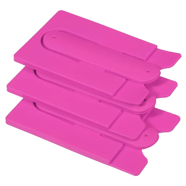 sourcing map Porte-carte adhésif téléphone silicone flexible x3
