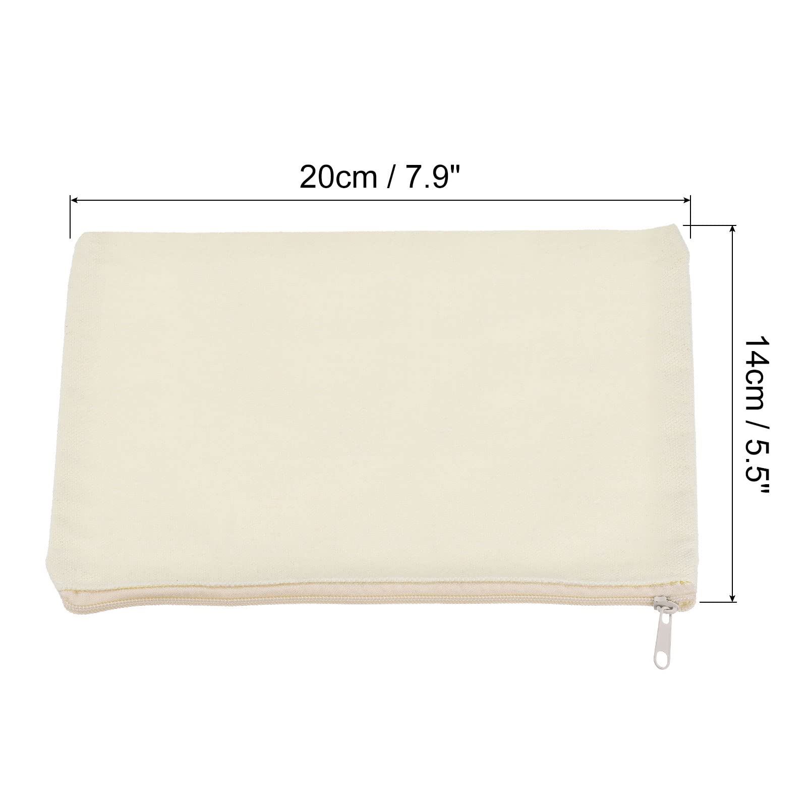 sourcing map Pochette Toile 20x14cm Beige Lot de 4