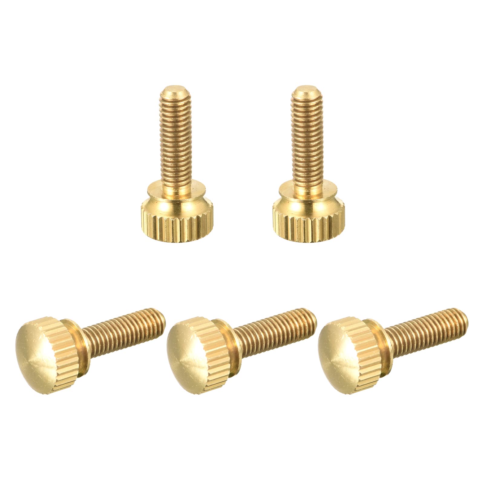 Sourcingmap Vis moletées laiton M5x16 mm tête ronde lot 5