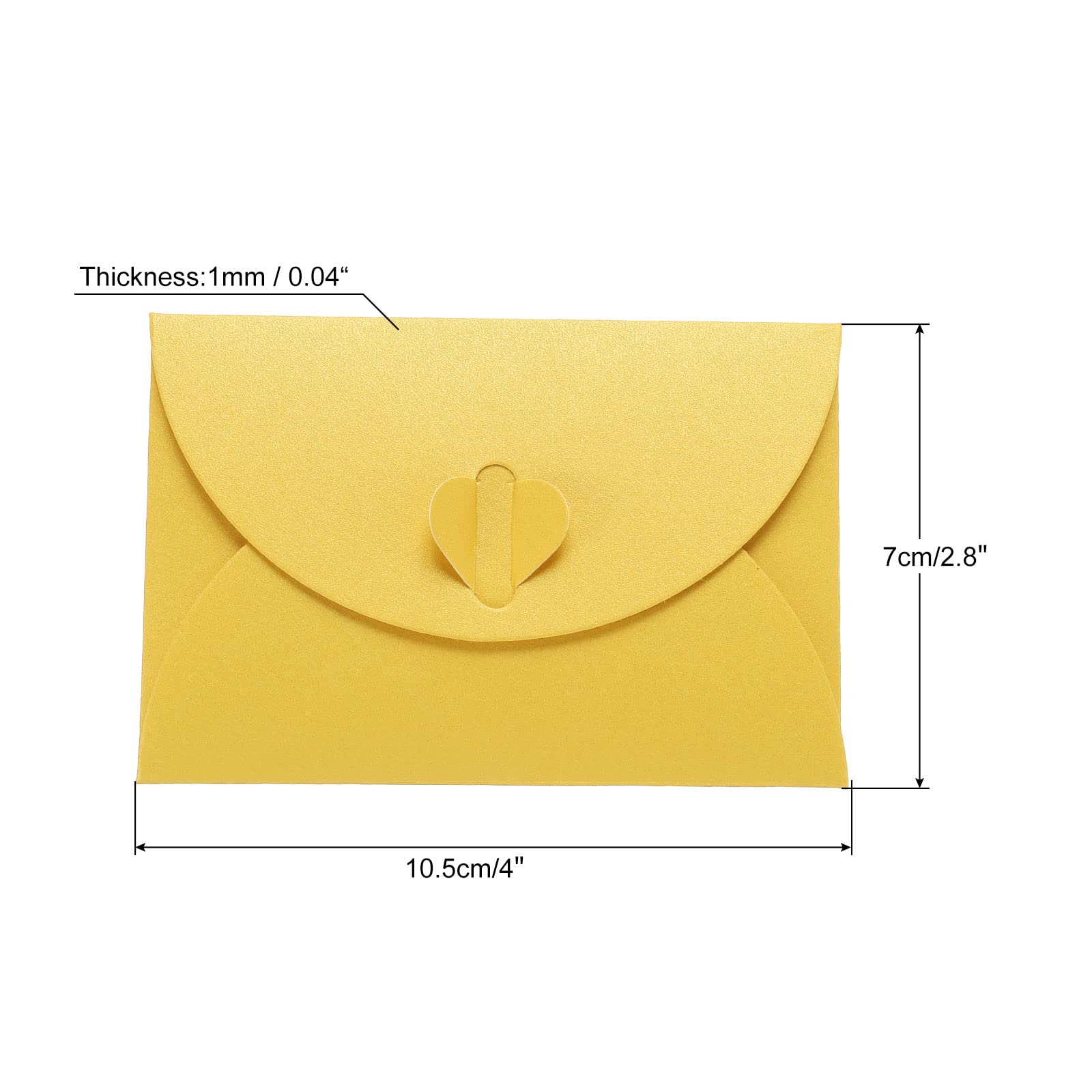 sourcing map Mini Enveloppes cœur jaune 50 pcs 7x10,5cm