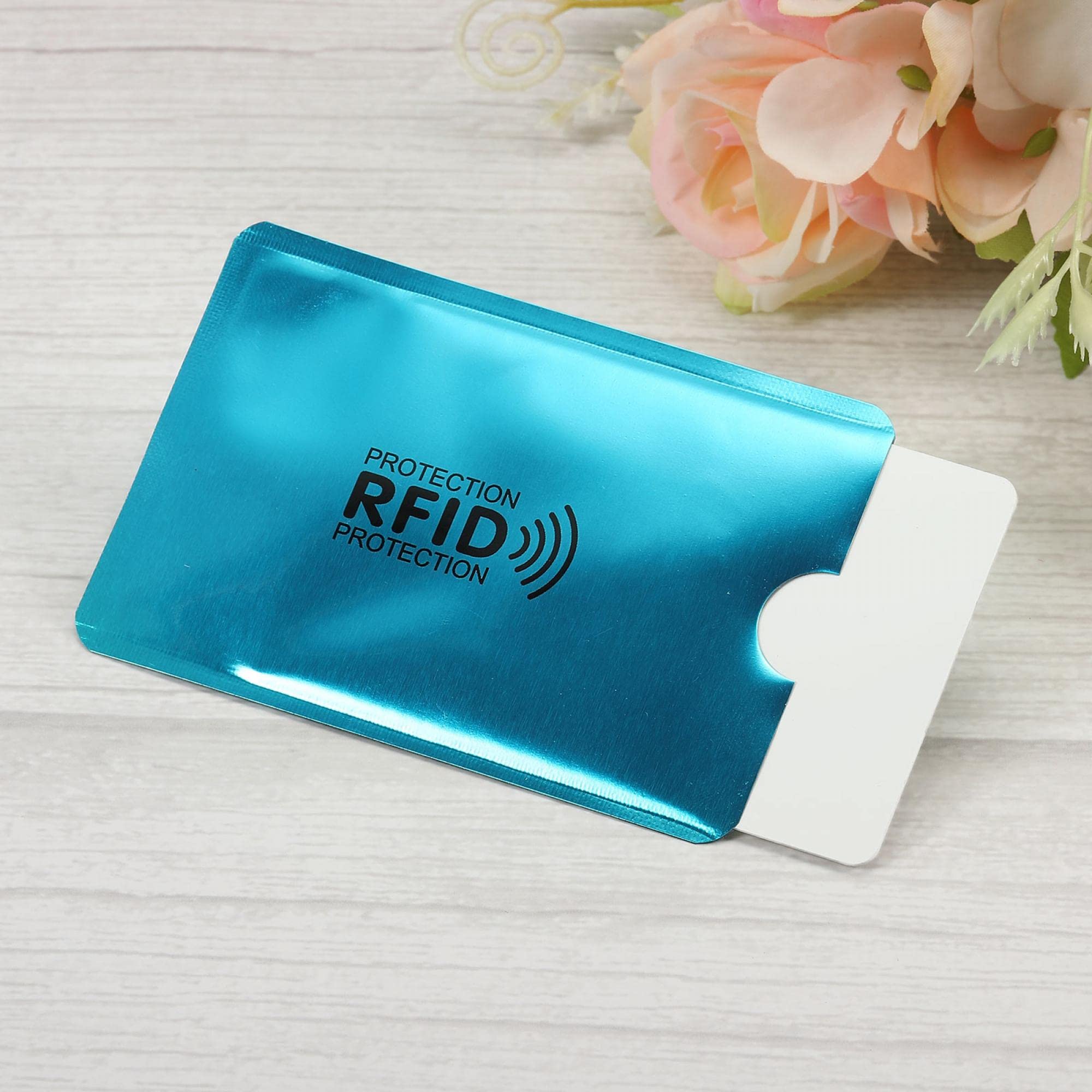 sourcing map Étui carte RFID bleu clair lot de 30