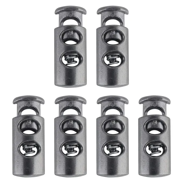 sourcing map bloque-cordon double trou noir 6 pcs métal