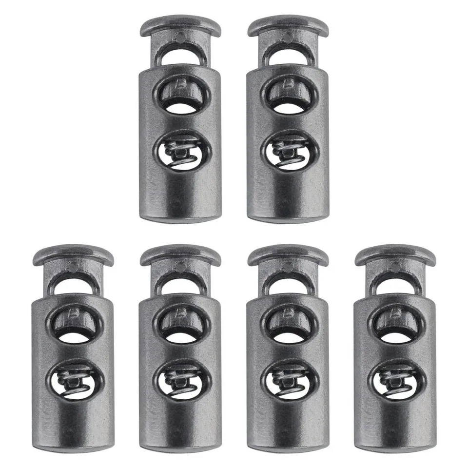 sourcing map bloque-cordon double trou noir 6 pcs métal