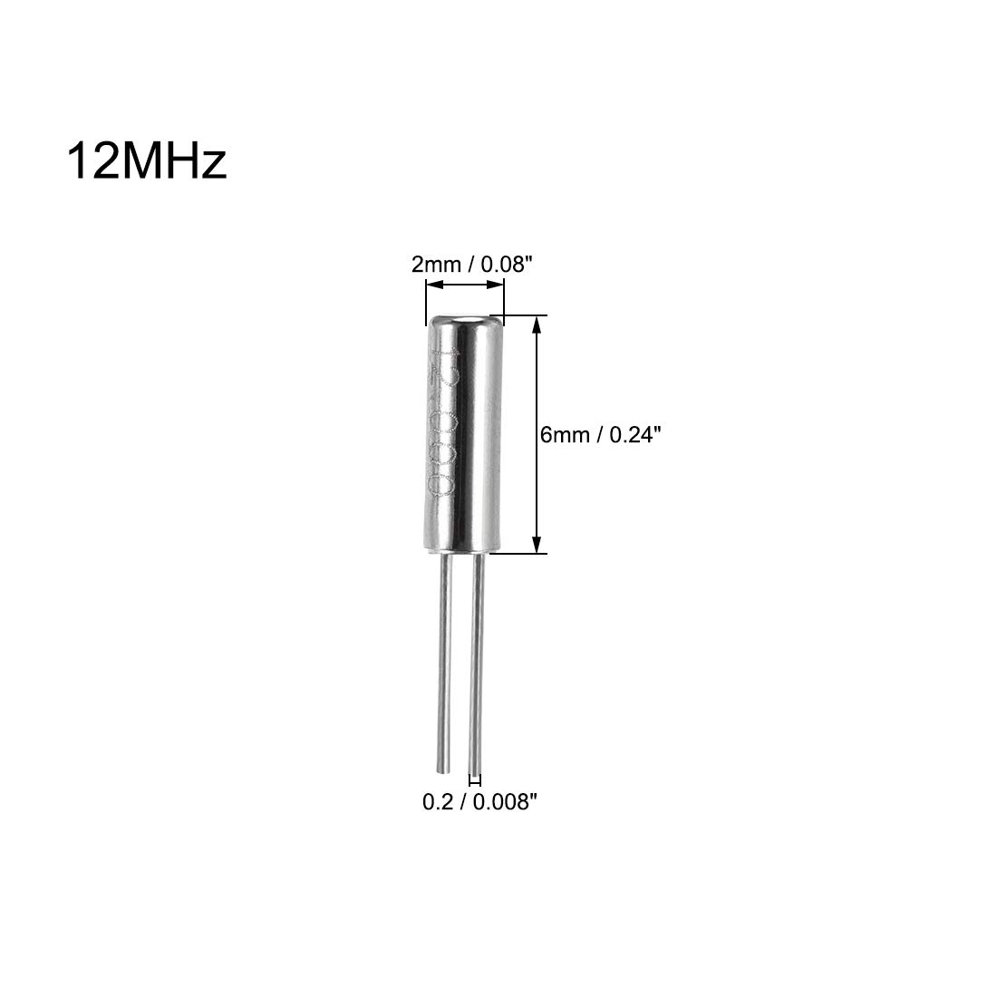 sourcing map quartz oscillateur 12MHz 2x6mm cylindrique 10 pcs