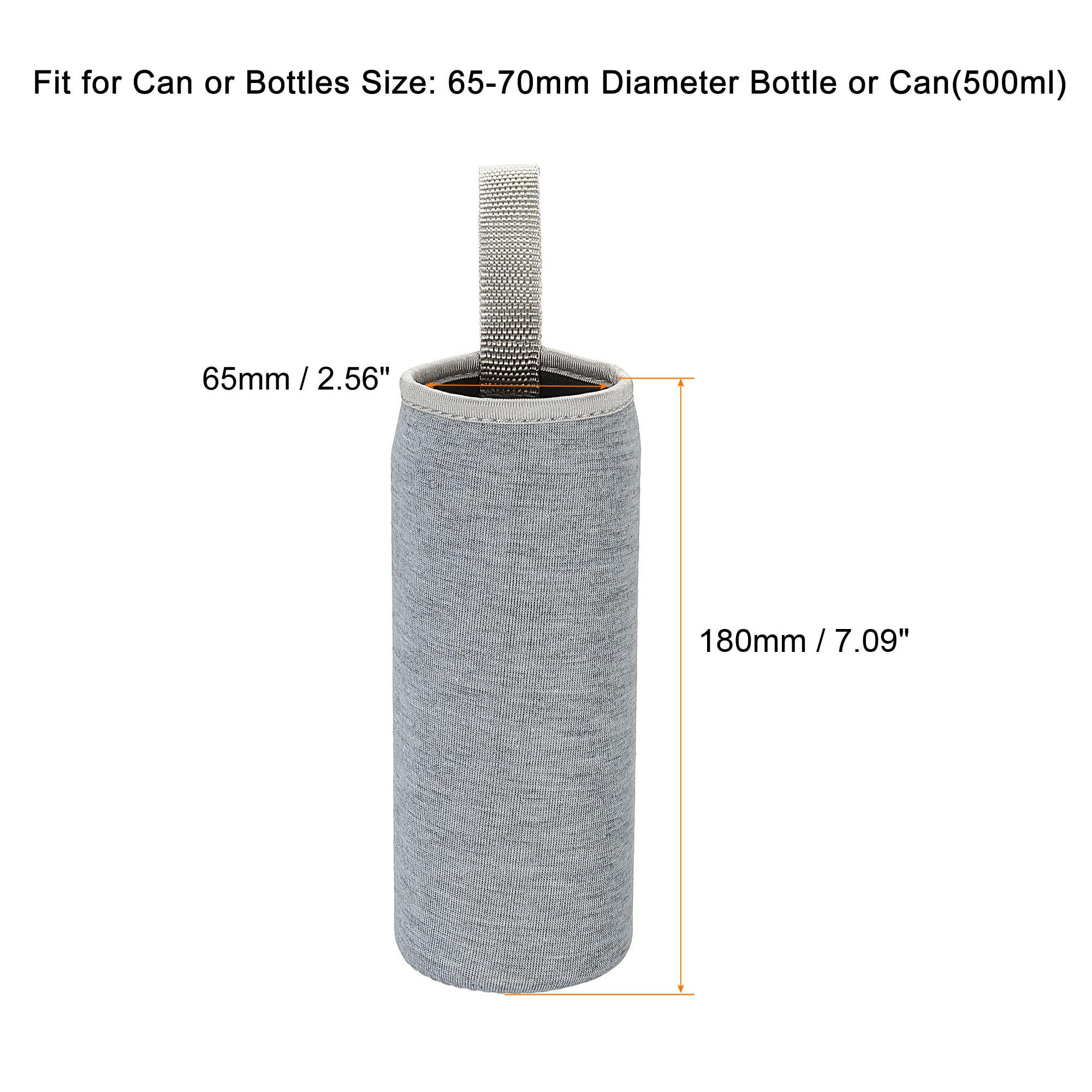 Sourcing Map Housse bouteille néoprène 500ml gris lot 2 isotherme