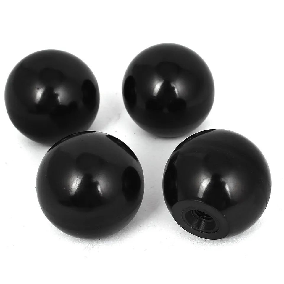 sourcingmap Home bouton poignée boule M8 40mm noir lot 4