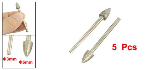 sourcingmap pointe diamantée conique 6 mm tige 3 mm lot 5