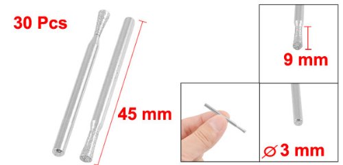 Sourcingmap Coffret 30 Fraises Diamant Trapézoïdales 3x2mm Tige 3mm