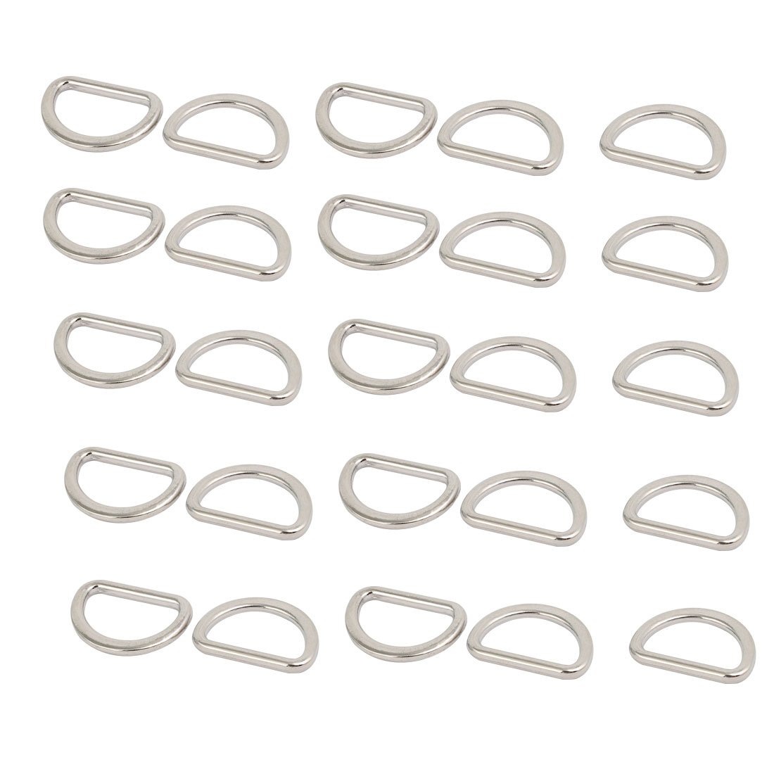 Sourcing Map anneau soudé zinc argent 15 mm 25 pcs