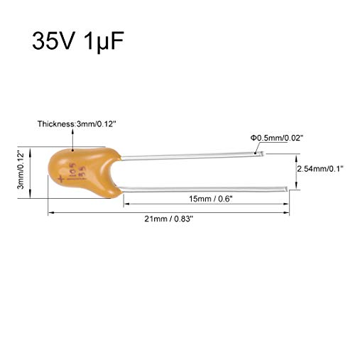 Sourcing Map 20 Condensateurs Tantale 1µF 35V