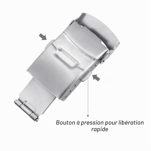 Sourcingmap fermoir montre déployante 18 mm boucle argenté