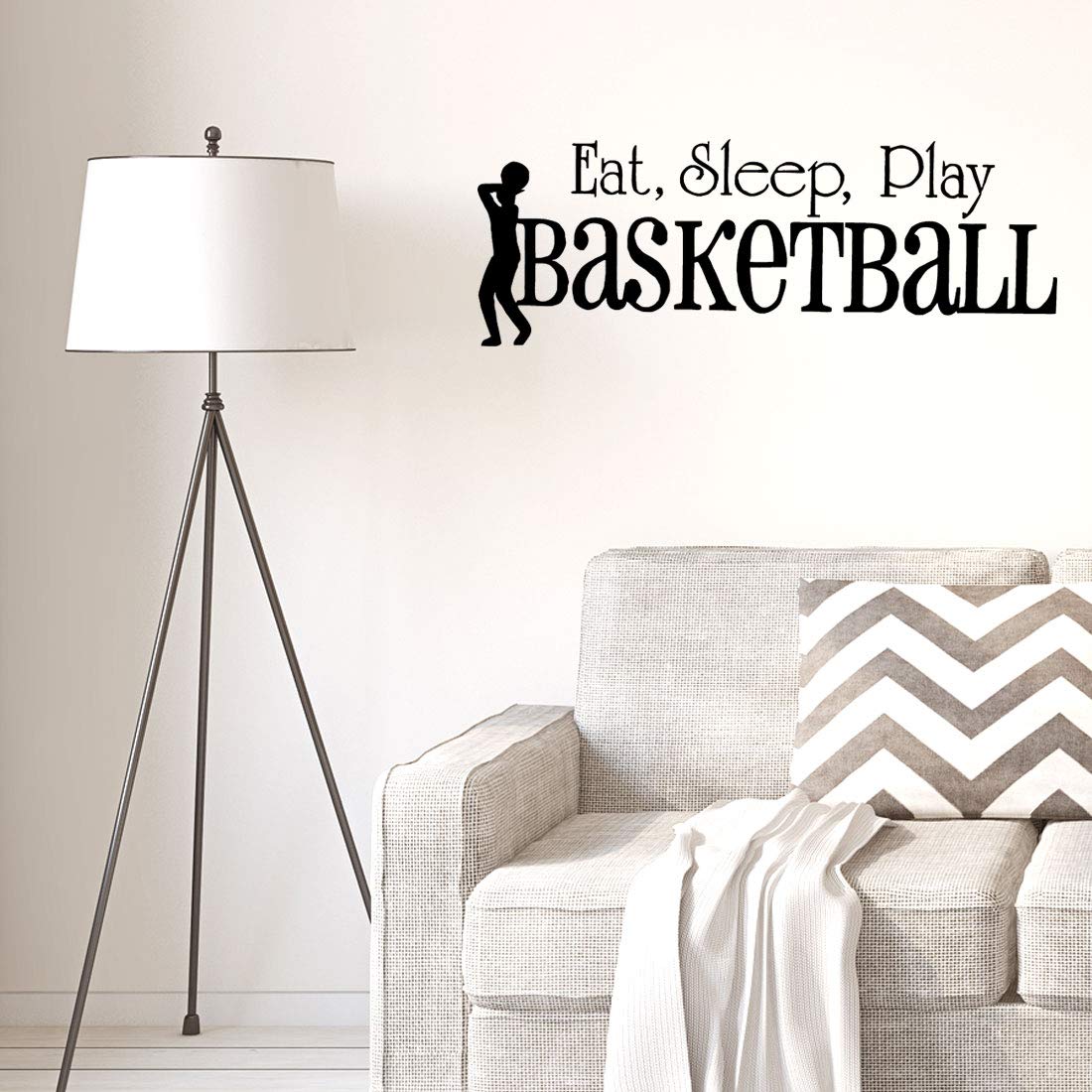 Sourcing Map Manger Dormir Jouer sticker mural basket 60cm