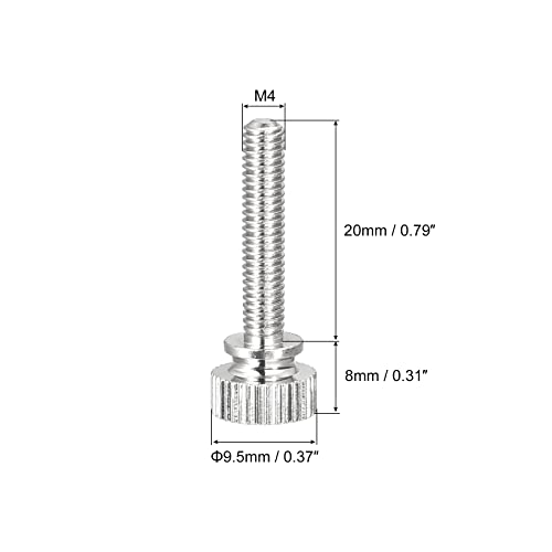 sourcing map Vis Molette M4x20mm Laiton Lot de 5
