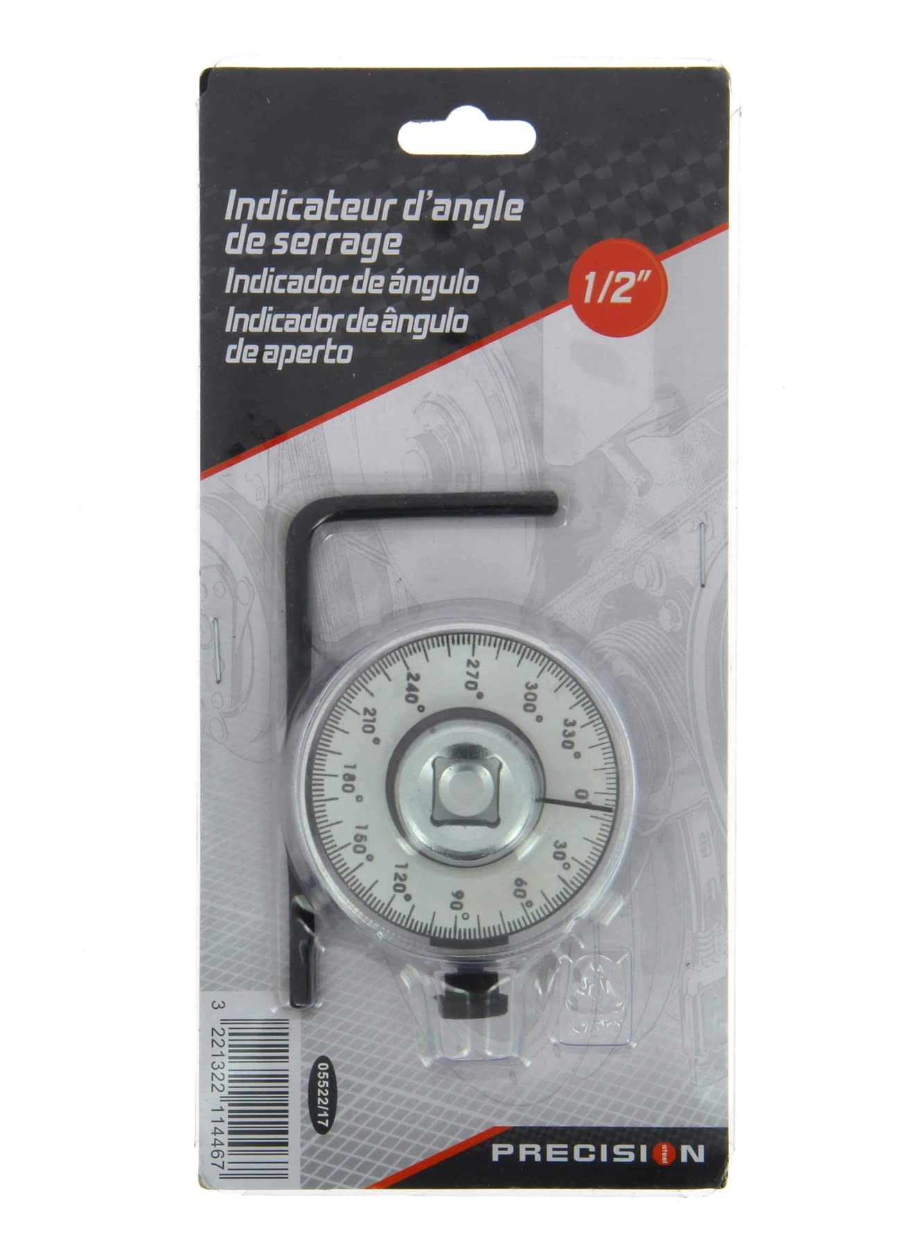PRECISION STEEL Mesure indicateur angle serrage 1/2" 360°