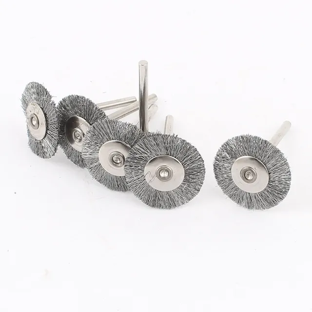 sourcingmap Industrial roue brosse polissage 25mm tige 3mm lot 6