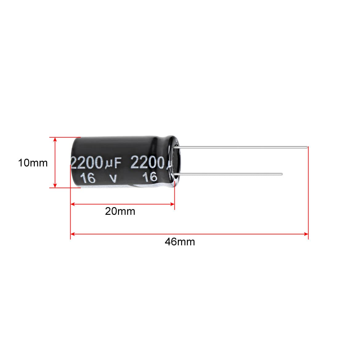 sourcing map Condensateur 2200uF 16V radial 25pcs