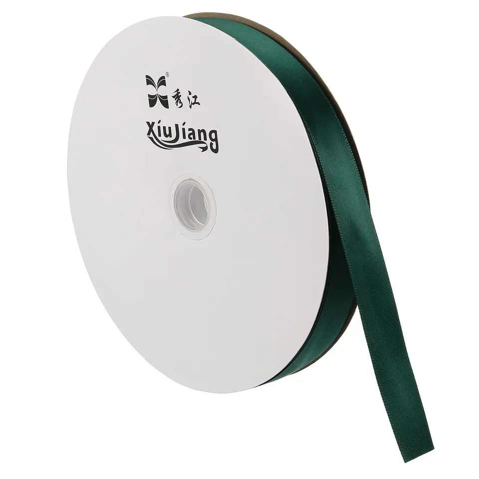 Sourcingmap Ruban Satin Vert Foncé 20mmx91,4m Polyester