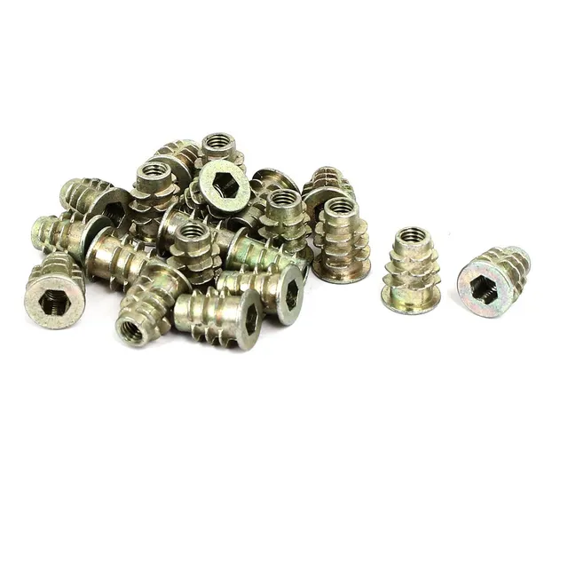 Sourcing Map Home & Garden Insert Fileté M5x14mm Écrou Bronze 20 pcs
