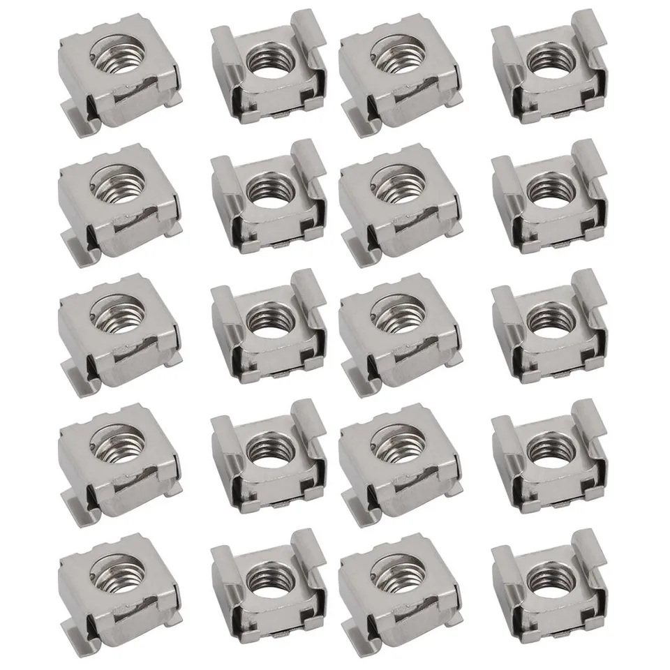 SOURCINGMAP Home écrou cage M6 inox argent rack 20pcs