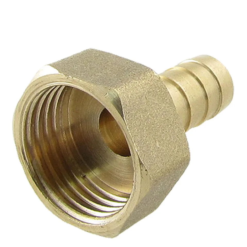sourcing map Raccord Cannelé Laiton 10mm 1/2" femelle droit