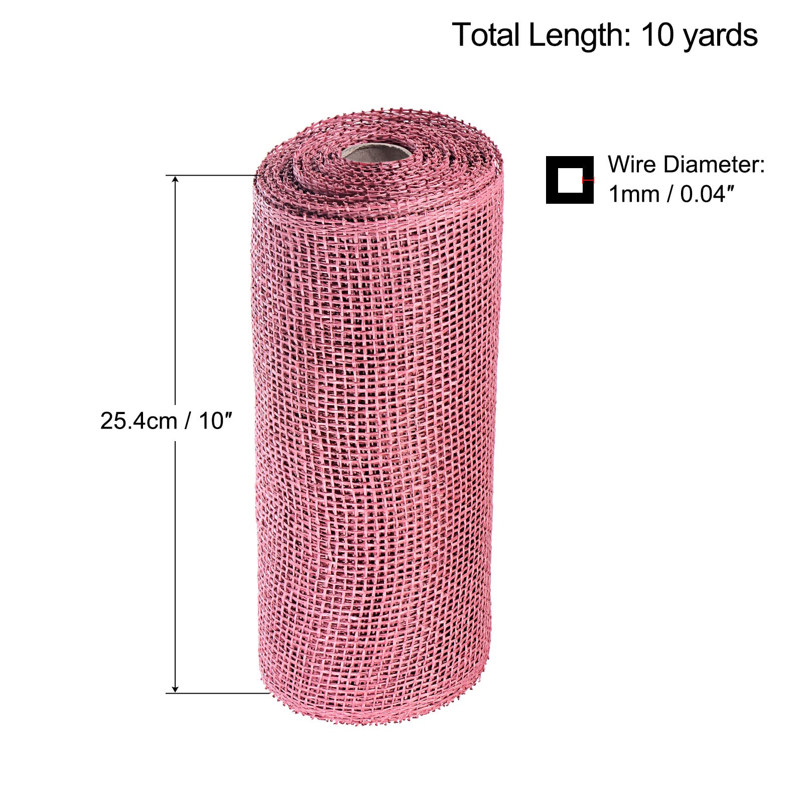 Sourcing Map Toile Jute Ruban Déco Rose 25,4cm x 9m