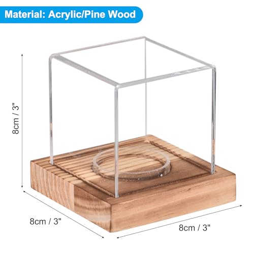 sourcing map Sports vitrine balle baseball acrylique socle noyer