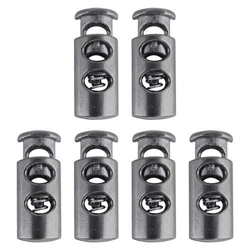 sourcing map bloque-cordon double trou noir 6 pcs métal