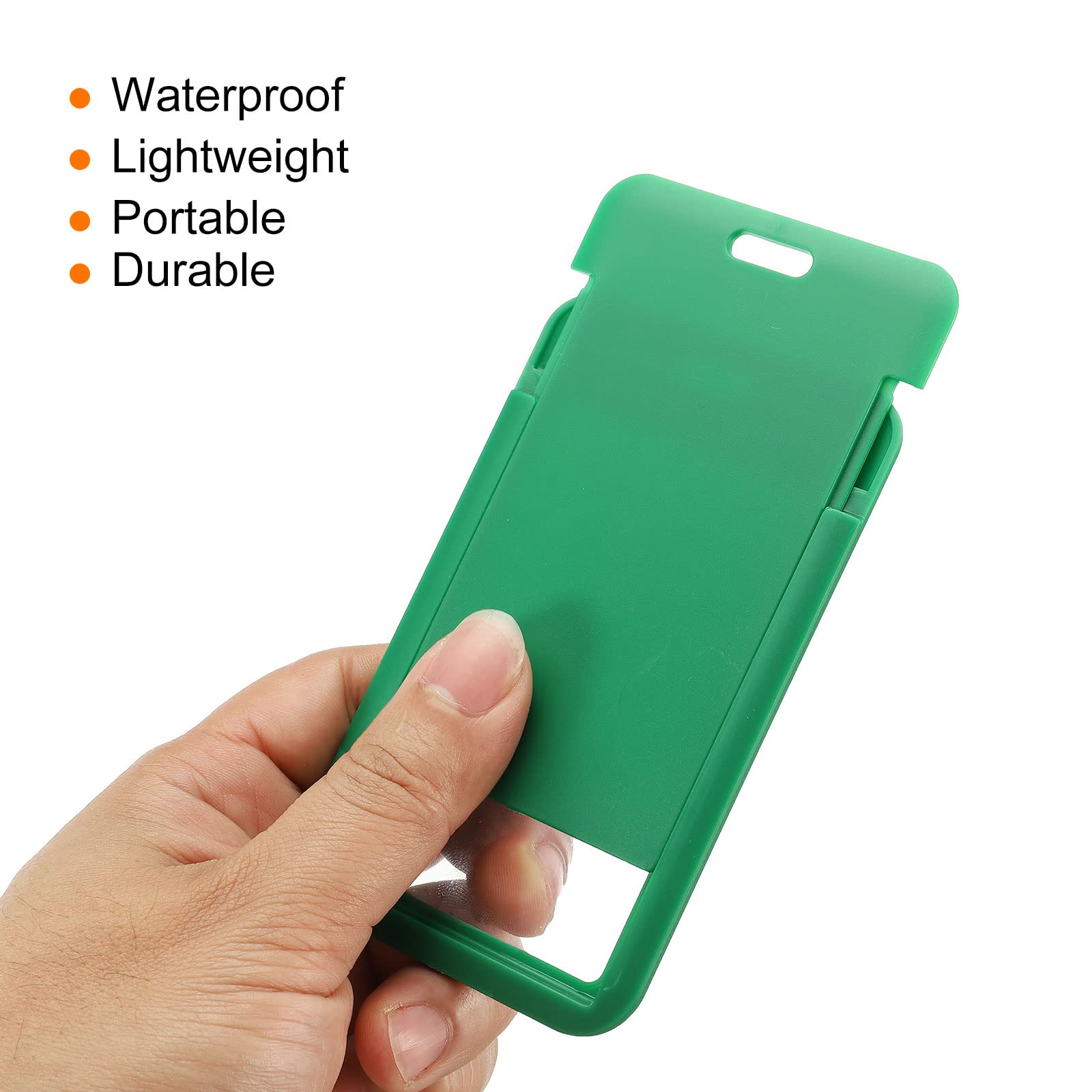 sourcing map Porte-badge ID rigide vert lot de 2 avec tour de cou