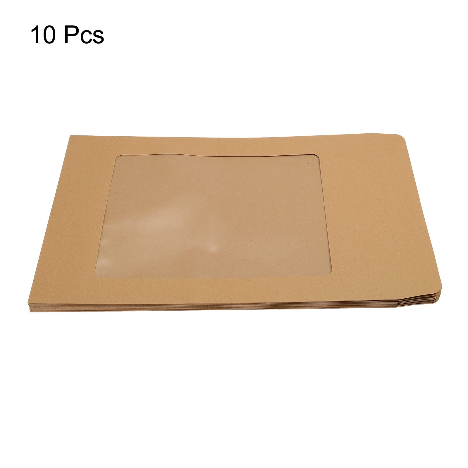 sourcingmap A4 enveloppe à fenêtre marron lot 10 simple face
