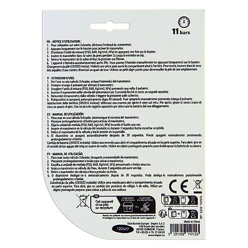 PRECISION STEEL Contrôleur Pression Pneu Digital Noir