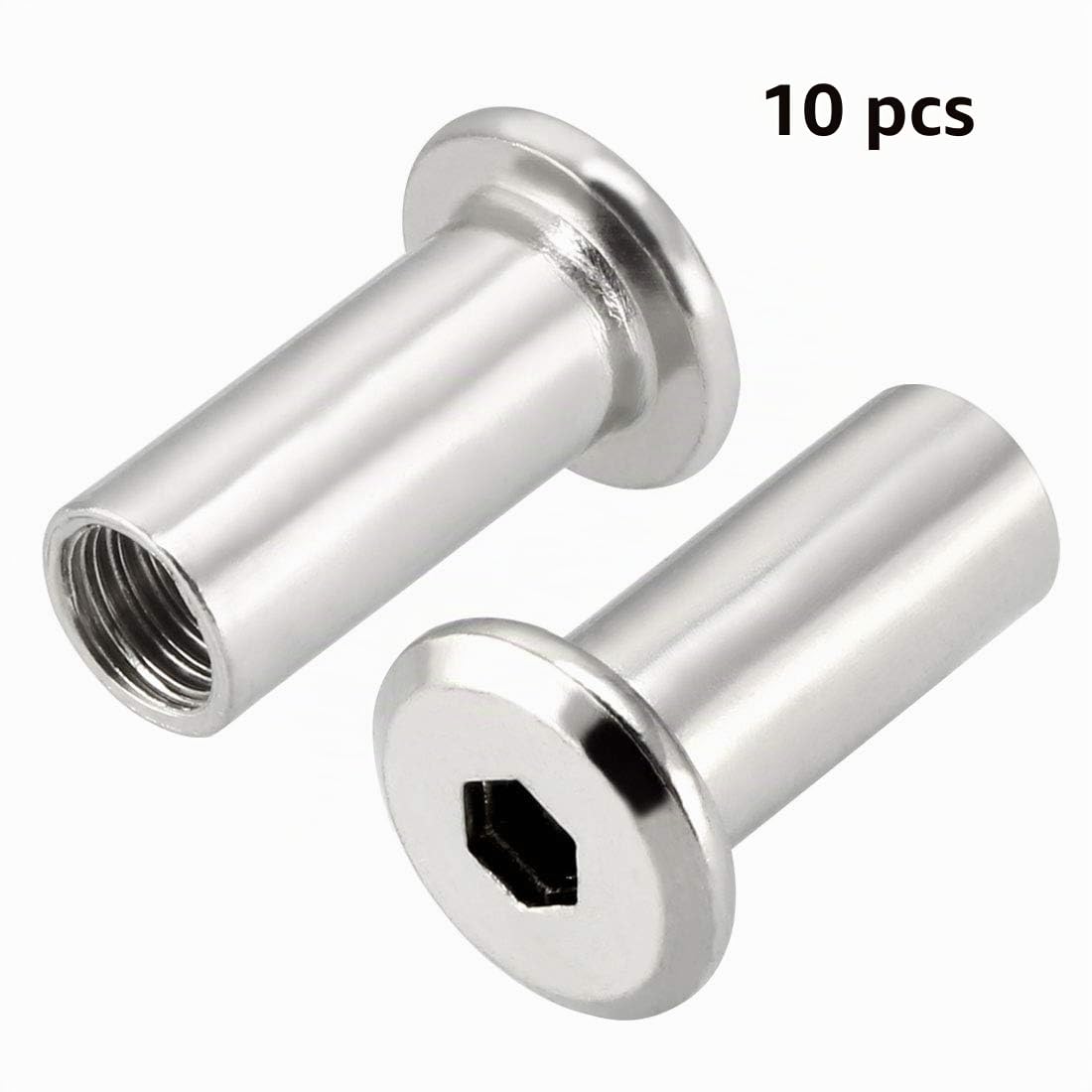 Sourcing Map écrou insertion meuble M8x20 mm 10 pcs