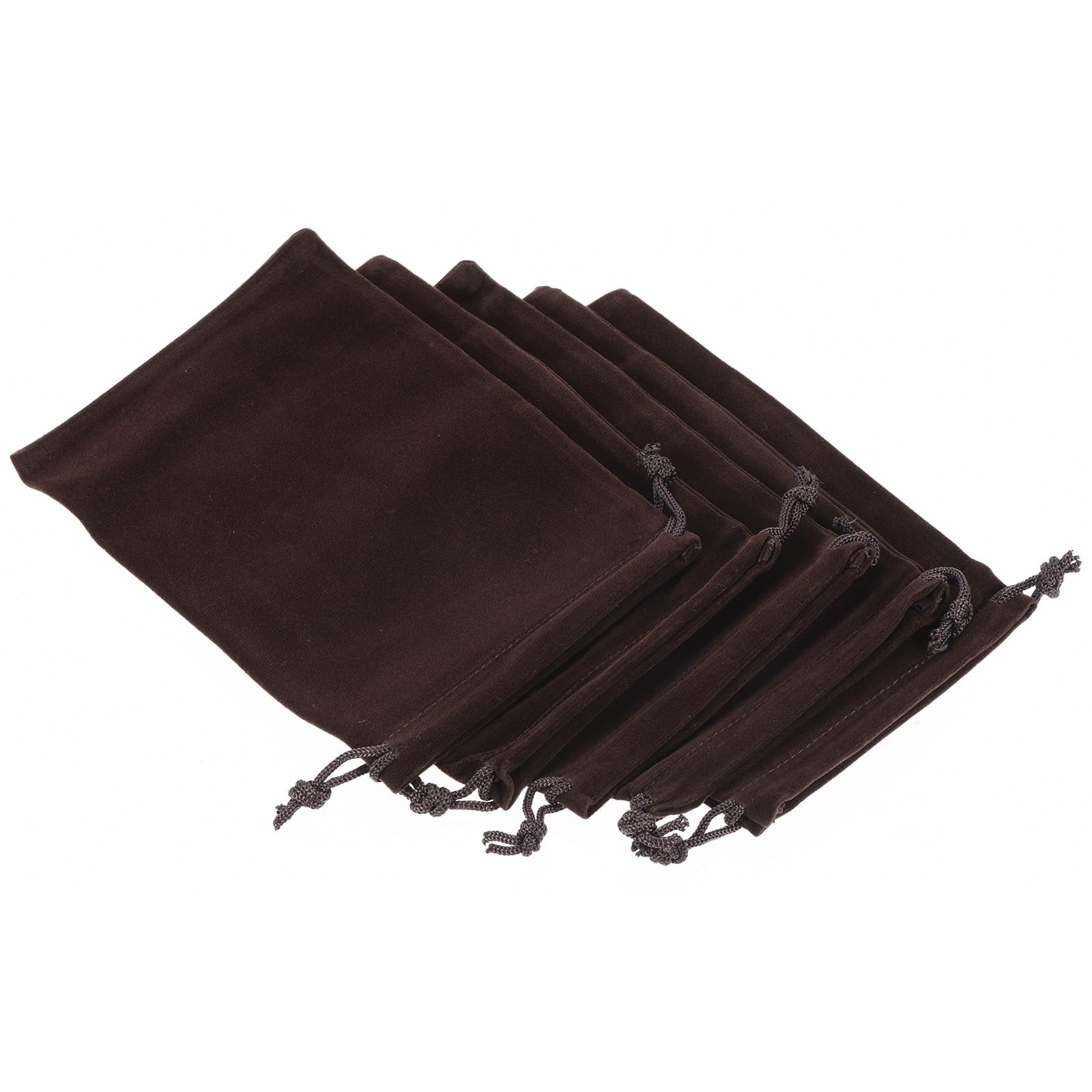 sourcing map Pochette Microfibre Marron 18x12cm Lot 10