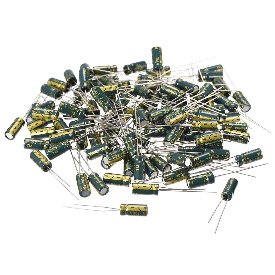 sourcing map 2.2uF 100V condensateur électrolytique 100pcs 5x11mm
