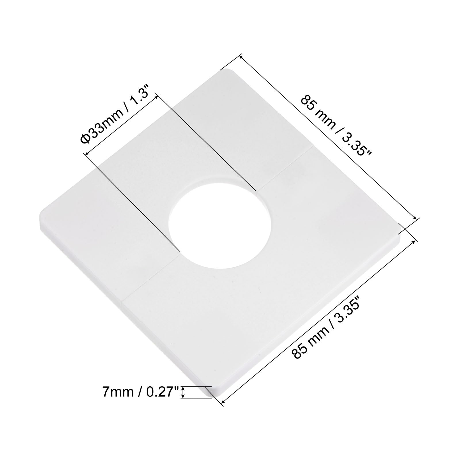 Sourcingmap Home & Garden plaque murale fendue blanc lot 2