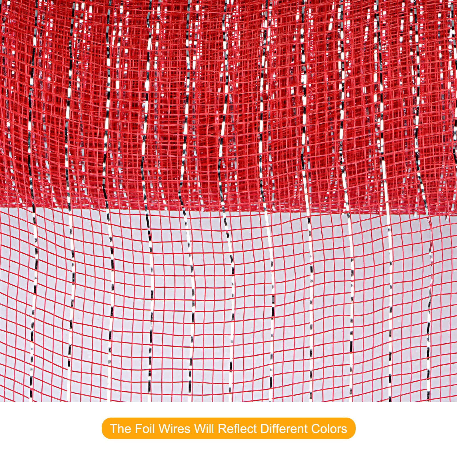 Sourcingmap ruban maille toile jute rouge argent 26cmx9m