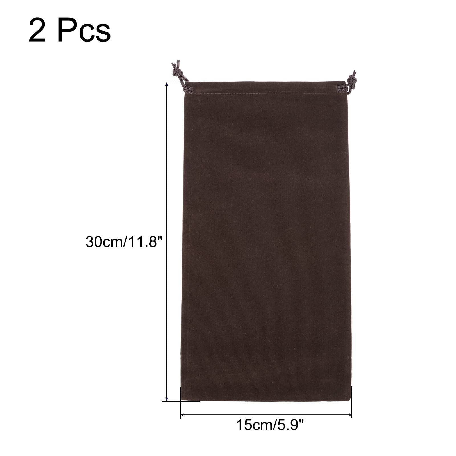 Sourcing Map Pochette Microfibre 30x15cm Marron Lot 2