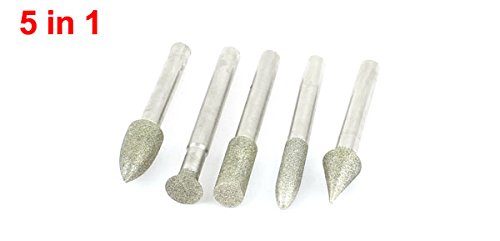 Sourcingmap Industrial pointe diamant 60 mm tige 6 mm lot 5