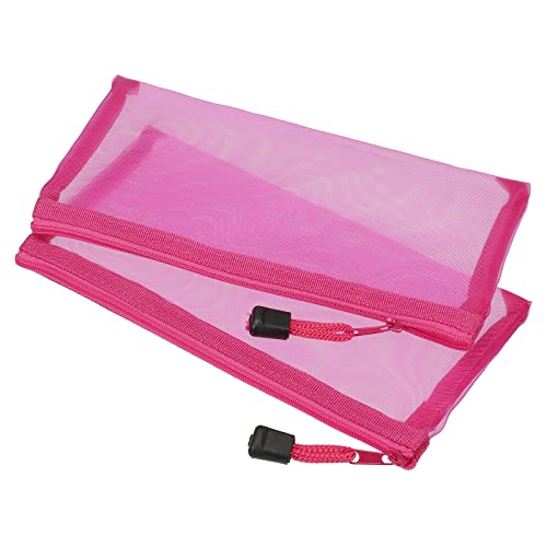 sourcing map pochette zippée A6 rose x6 nylon