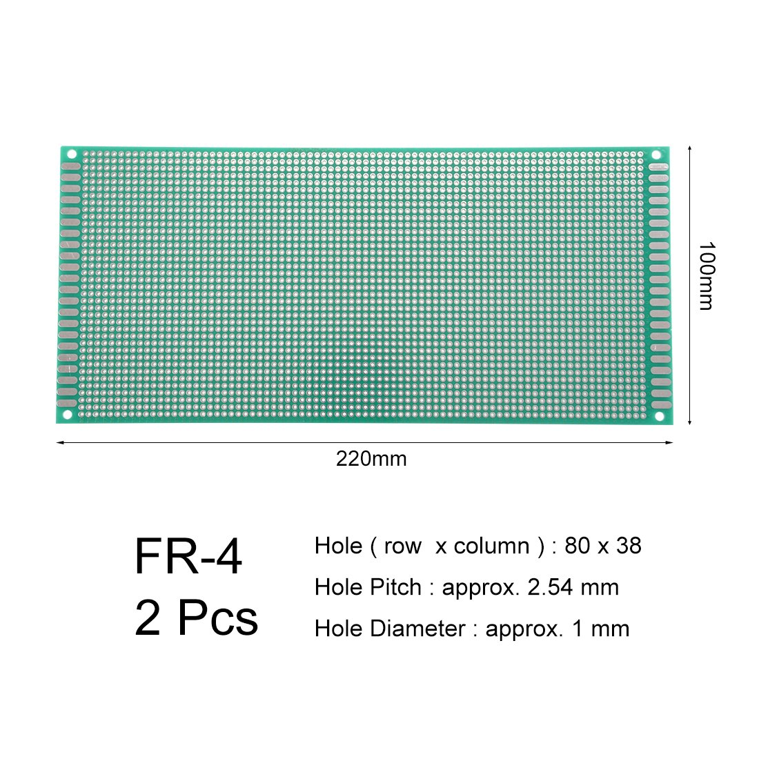 SOURCINGMAP Industrial carte PCB prototype 100x220mm 2pcs FR4