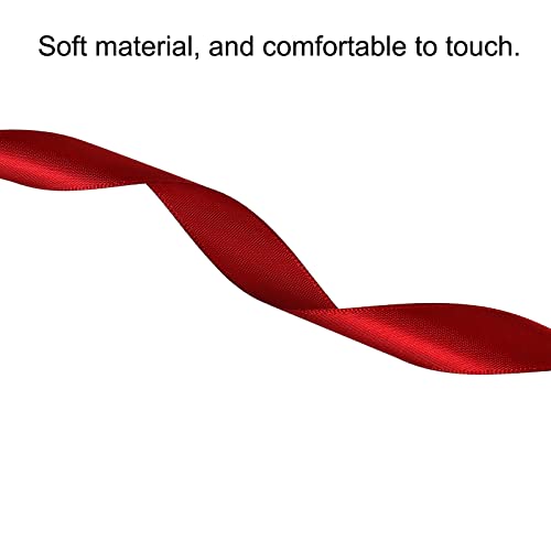 sourcing map ruban satin vin rouge 20mm 91,4m double face