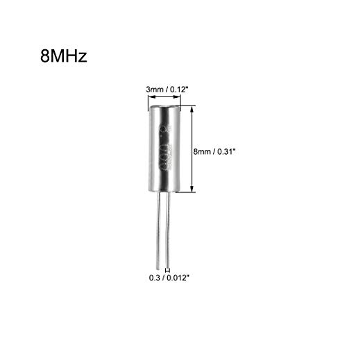 sourcing map quartz oscillateur 8MHz 3x8mm cylindrique 10 pcs