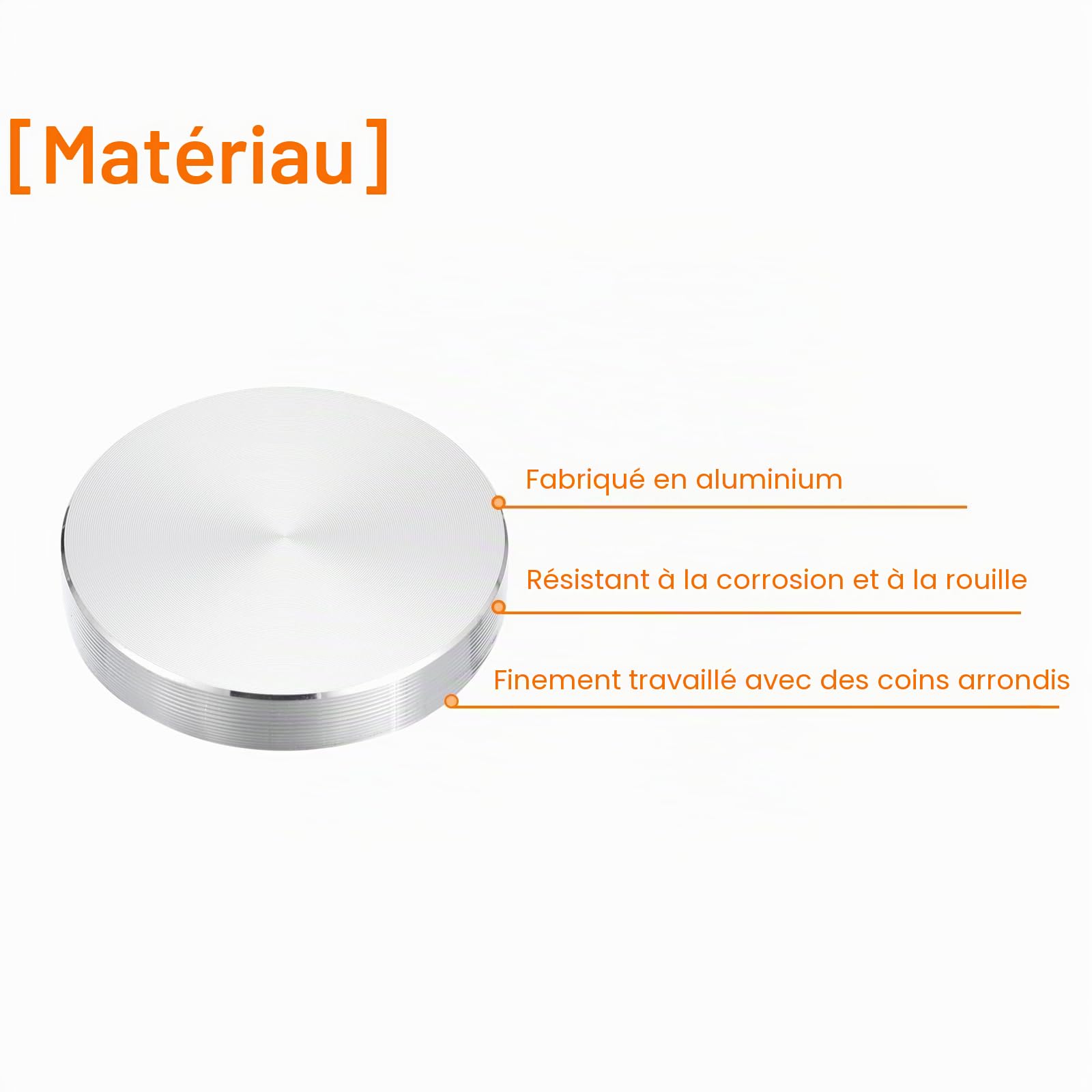 Sourcingmap Disque Aluminium Rond 40mm Argent 4 Pièces